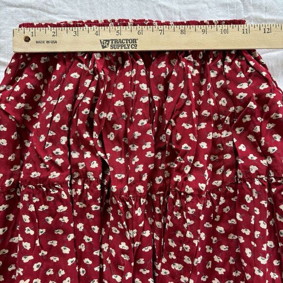 Vintage Ditzy Floral Tiered Peasant Maxi Skirt Prairie Country Cottage Boho Lg - Picture 13 of 15